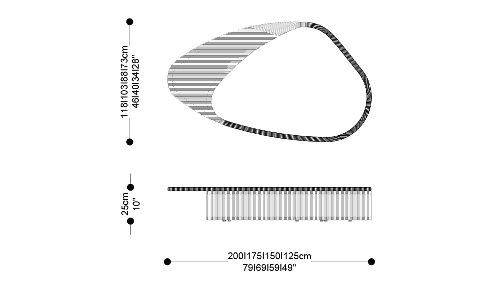 Image of the main dimensions of the product